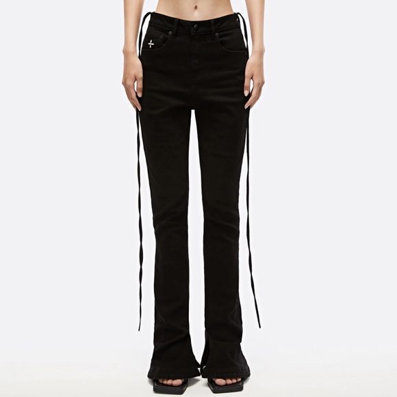 SMFK MERMAID SKINNY JEANS BLACK SIZE Medium flared leg - Picture 2 of 16